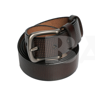 Бордовый ремень с перфорацией из кожи 131 см/38 мм