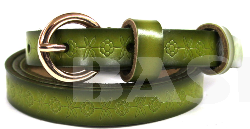 Ремень женский зеленого цвета 106 см / 12мм