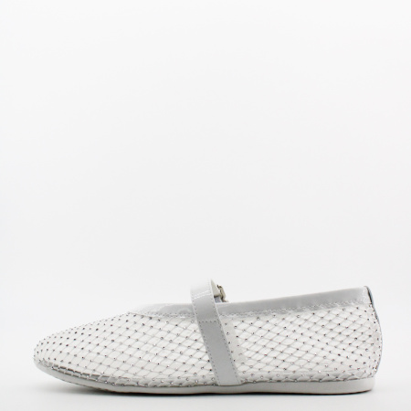 LUKME белые балетки с стразами