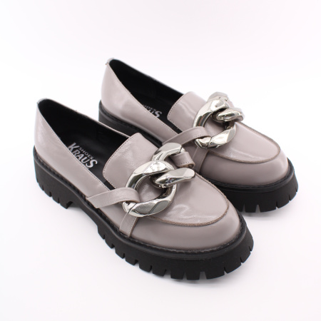 Серые кожаные лоферы KRAUS