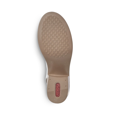 Белые босоножки на устойчивом каблуке RIEKER