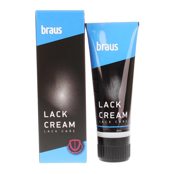 BRAUS Крем для лаковой обуви в тубе с губкой БЕСЦВЕТНЫЙ 75 мл