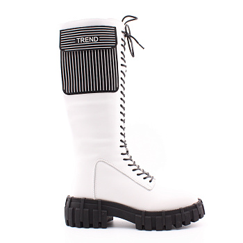 KRAUS сапоги белые на шнуровке