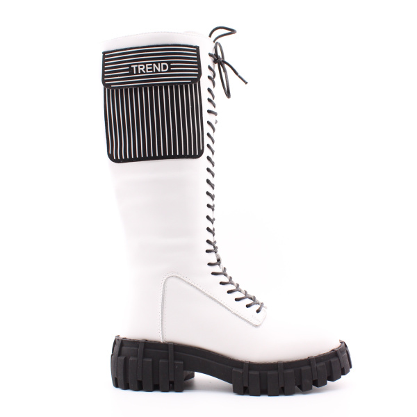 KRAUS сапоги белые на шнуровке