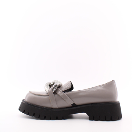 Серые кожаные лоферы KRAUS