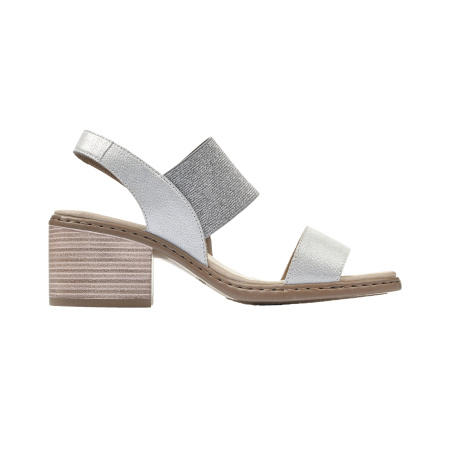 Белые босоножки из кожи на каблуке RIEKER