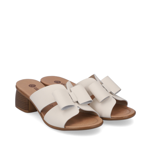 REMONTE мюли молочного цвета, на комфортном каблучке