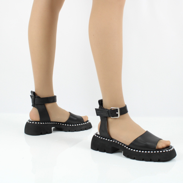 Черные босоножки на массивной подошве LADY COUTURE