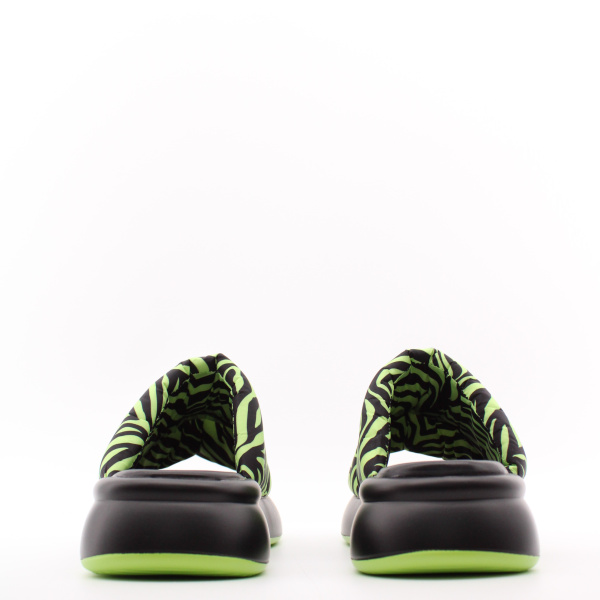 KEDDO сабо с принтом под зебру выполнены в черно-зеленой гамме