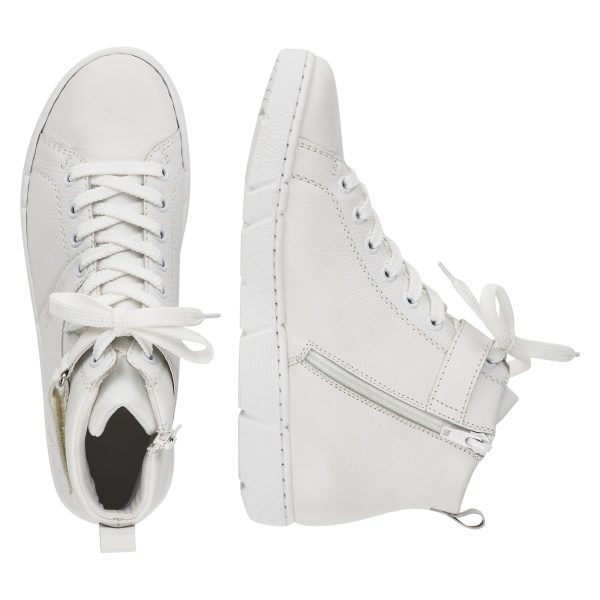 Белые кожаные ботинки RIEKER