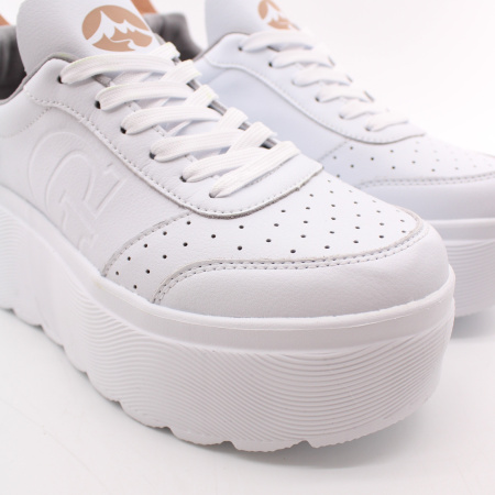 GRUNBERG кроссовки белые на высокой подошве