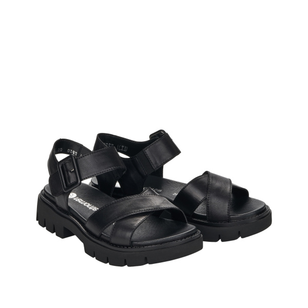 REMONTE чёрные кожаные сандалии