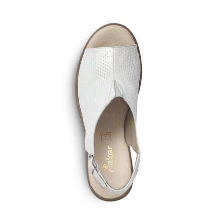 Белые босоножки на устойчивом каблуке RIEKER