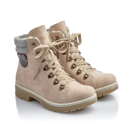 Розовые ботинки из нубука RIEKER