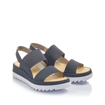 Синие босоножки на массивной подошве RIEKER