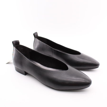 Чёрные кожаные балетки - лодочки MARCO TOZZI 