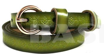 Ремень женский зеленого цвета 106 см / 12мм
