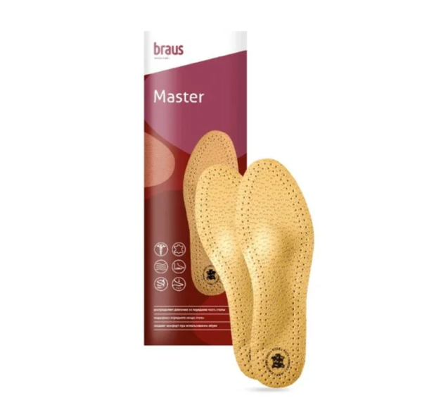 BRAUS Стельки ортопедические Master (овечья кожа с мягким супинатором из латекса)