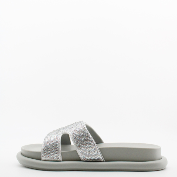 LUKME сабо со стразами серебряного цвета