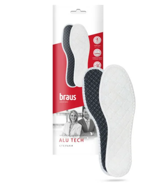 BRAUS Стельки зимние ALU TECH (шерсть+фольга+латекс)   