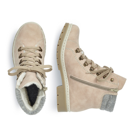 Розовые ботинки из нубука RIEKER