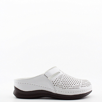 FINN LINE сабо белого цвета полностью перфорированые