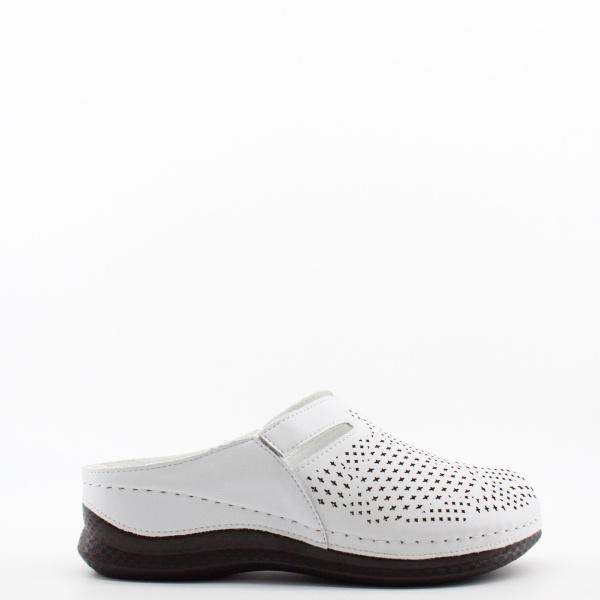 FINN LINE сабо белого цвета полностью перфорированые