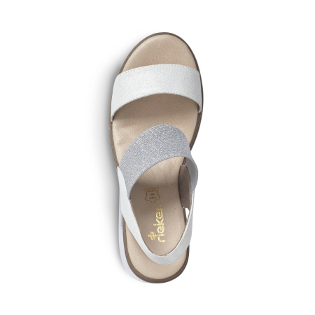 Белые босоножки из кожи на каблуке RIEKER