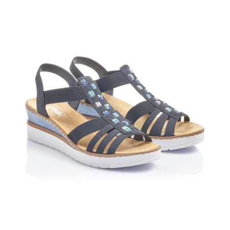 Босоножки на танкетке RIEKER