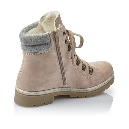 Розовые ботинки из нубука RIEKER