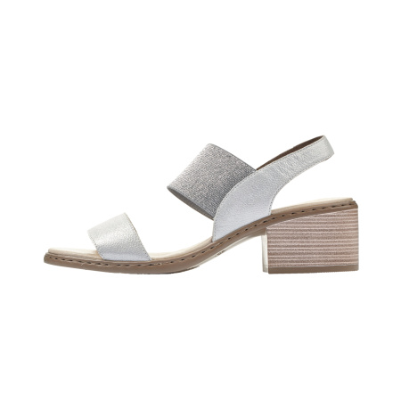 Белые босоножки из кожи на каблуке RIEKER