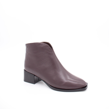 Ботильоны бордовые на среднем каблуке RESPECT