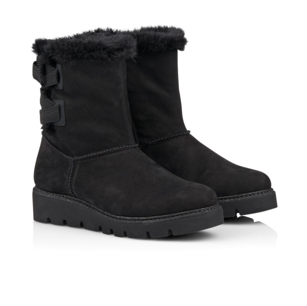 REMONTE полусапоги из нубука с опушкой 