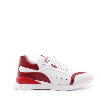 Красно-белые кожаные кроссовки NexPero