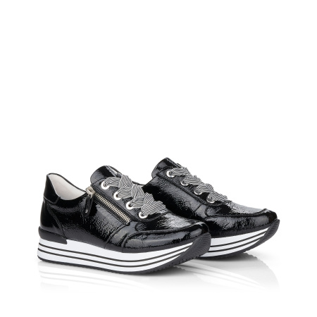 Черные лаковые кроссовки REMONTE
