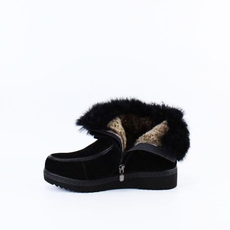 Черные замшевые ботинки с отворотом