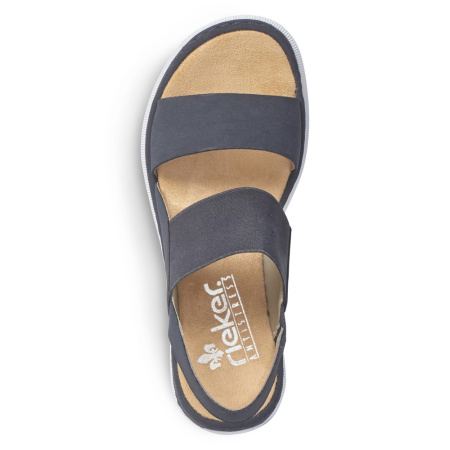 Синие босоножки на массивной подошве RIEKER