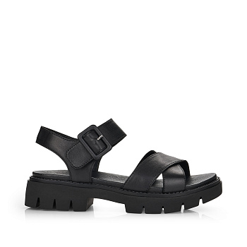 REMONTE чёрные кожаные сандалии