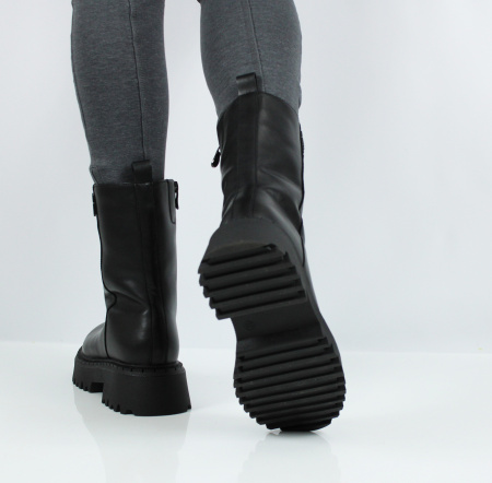 LUKME, 22W18-97-101Z, Полусапоги жен. нат.кожа/шерсть/резина/черный (10-23)