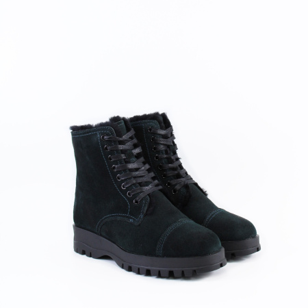 Зеленые замшевые ботинки MADELLA