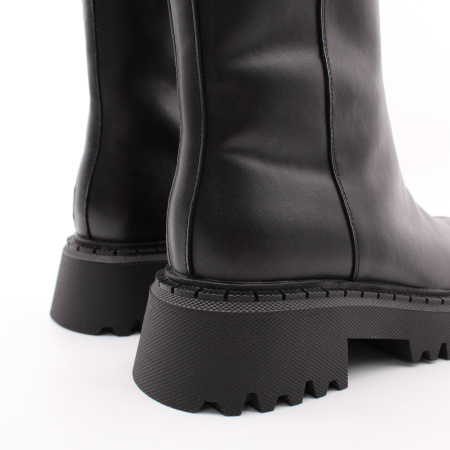 LUKME, 22W18-97-101Z, Полусапоги жен. нат.кожа/шерсть/резина/черный (10-23)