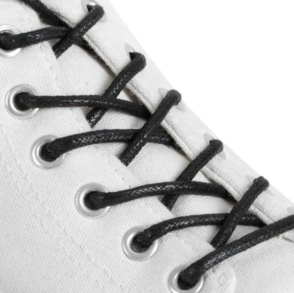 Шнурки BRAUS 100см тонкие с пропиткой ЧЕРНЫЕ