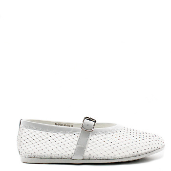 LUKME белые балетки с стразами