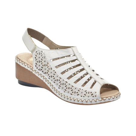 Белые босоножки с закрытым подъемом RIEKER