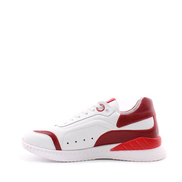 Красно-белые кожаные кроссовки NexPero