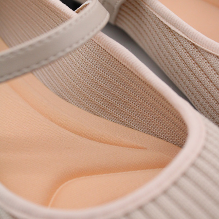 SPUR бежевые текстильные балетки мэри-джейн