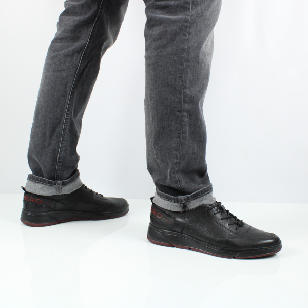 Черные кожаные кеды NexPero