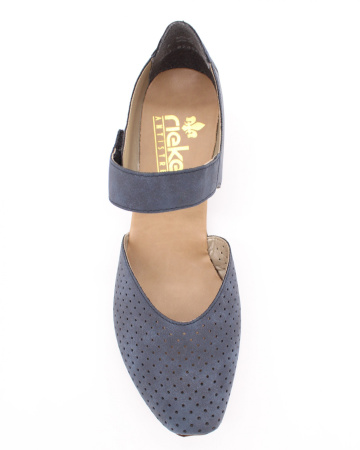 Босоножки синие с перфорацией