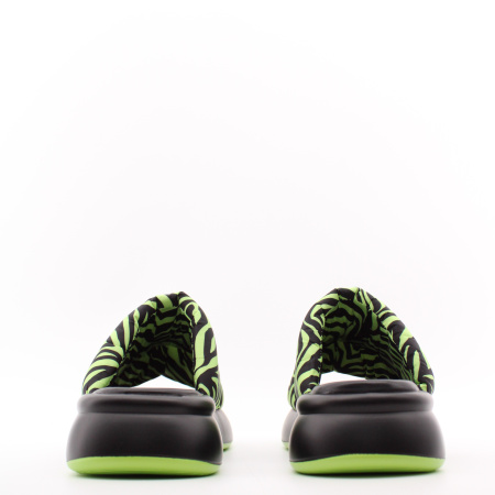 KEDDO сабо с принтом под зебру выполнены в черно-зеленой гамме