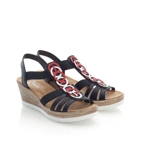 Синие босоножки с декором RIEKER